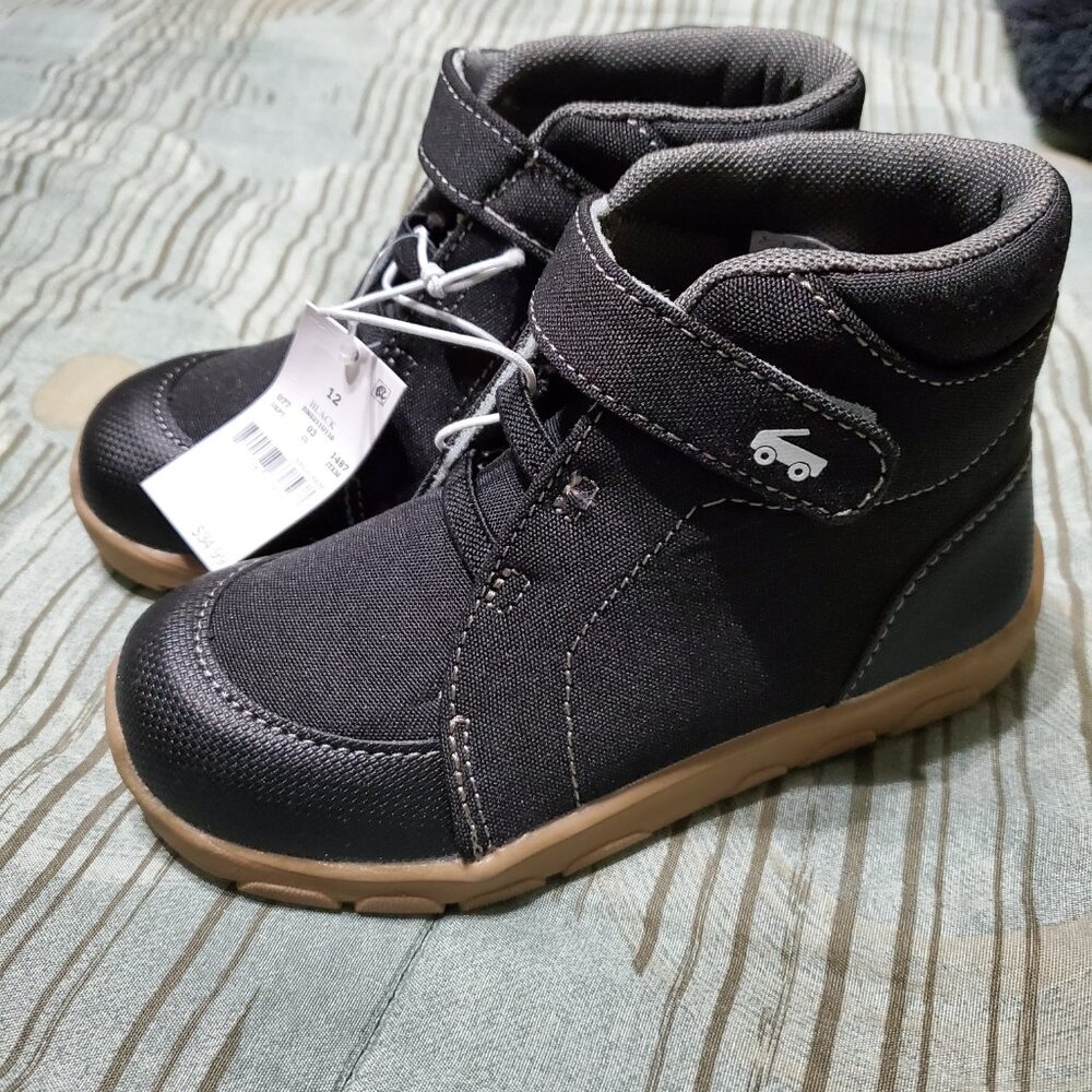 See Kai Run Basics ~ Kids Black High Tops ~ Size 12